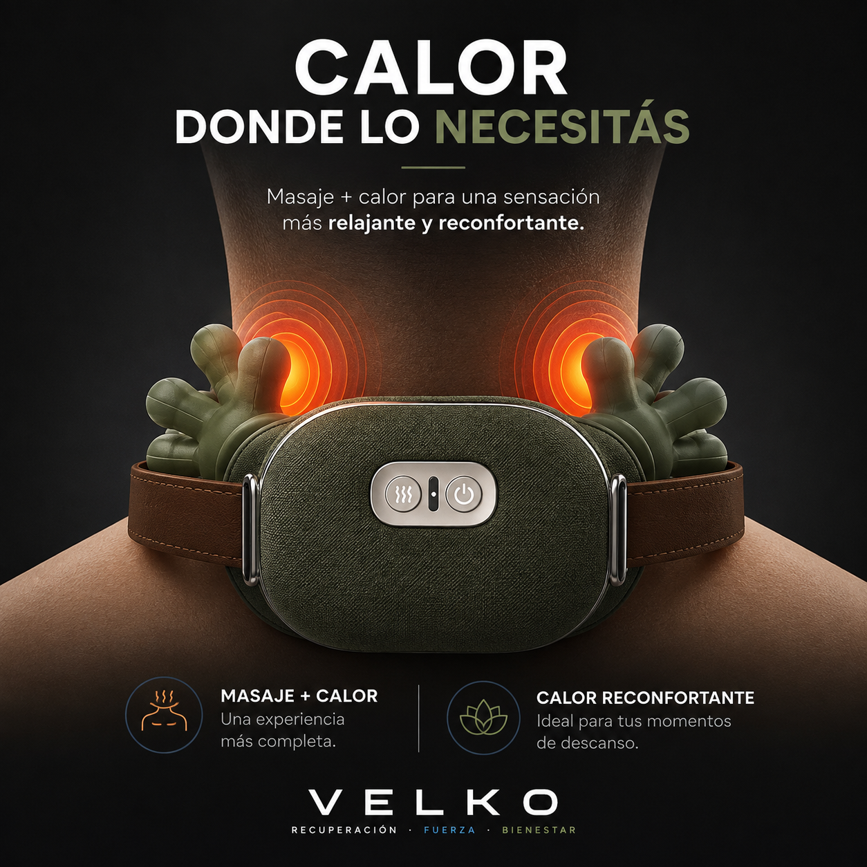VELKO™ Palm — Masajeador Cervical con Calor